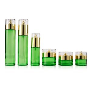 Green Glass Cosmetic Packaging Sets