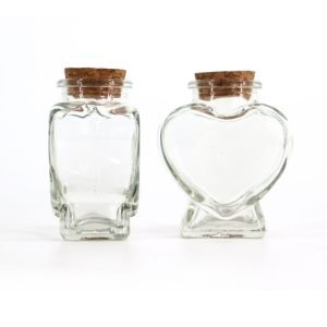 Heart Shape Glass Favor Jars with Cork Lids Wholesale