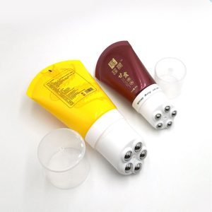 plastic cosmetic tube with roller ball