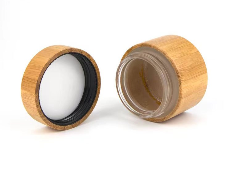 eco-friendly bamboo cream jars empty