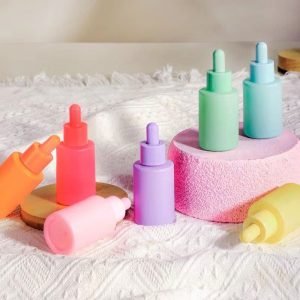 flat shoulder matte essential oil dropper bottle