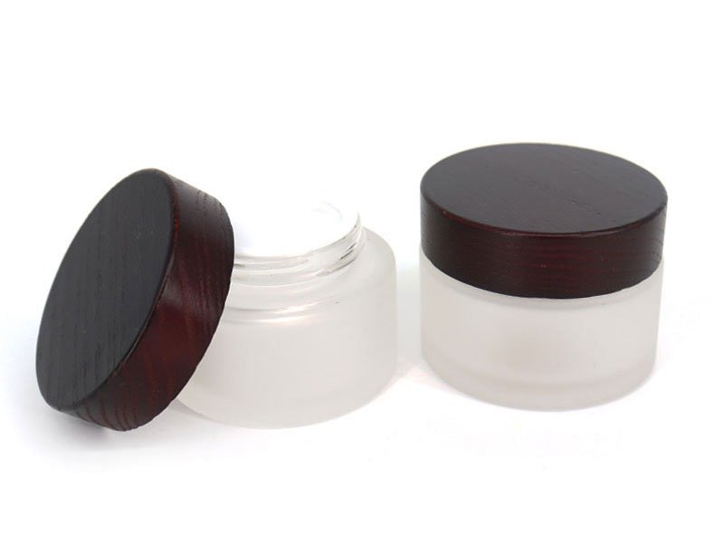 frosted glass cream jar