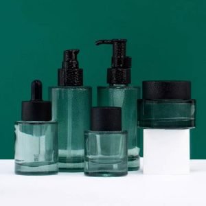 custom green cosmetic containers