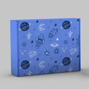 custom printed blue cardboard mailing box
