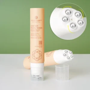massage cream refillable tube with stainless steel roller ball