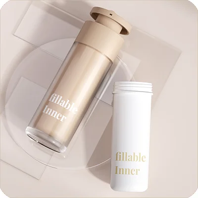 dual chamber airless skincare bottle