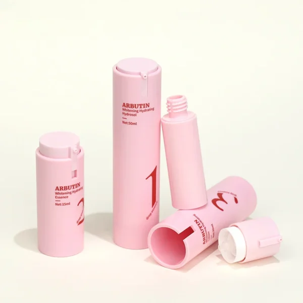 pink twist up airless pump bottle