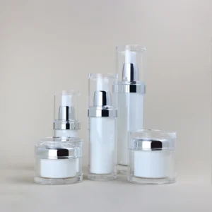 white airless pump bottle skincare packaging